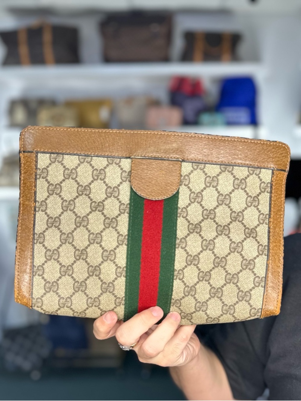GUCCI SUPREME WEB POUCH